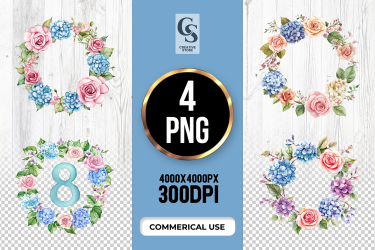 Blue Flower Clipart Image 17