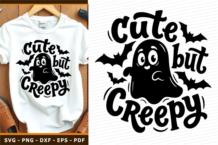 Cute but creepy SVG, Funny Halloween SVG, Cute Spooky Ghost