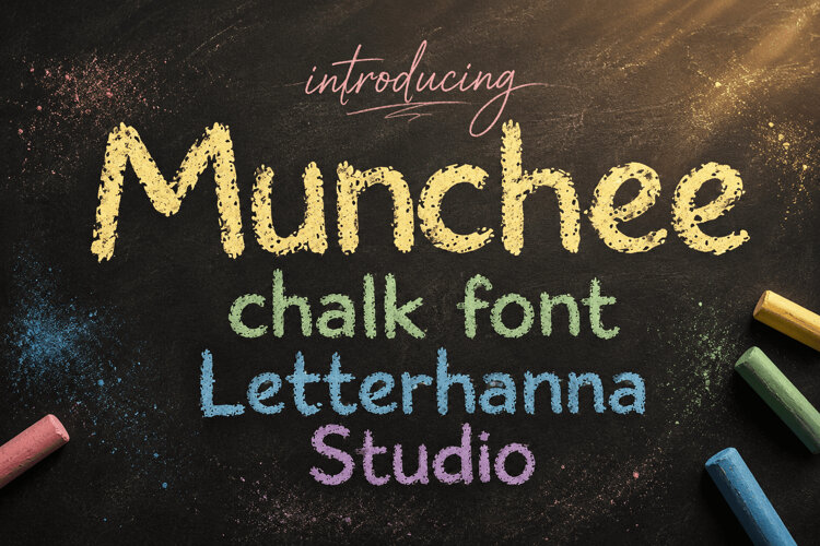 Munchee Playful Chalk Textured Font example image 1