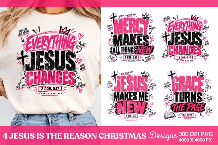 4 Country Christmas Shirt PNG Designs, 4 Rustic Farmhouse Ch example image 1