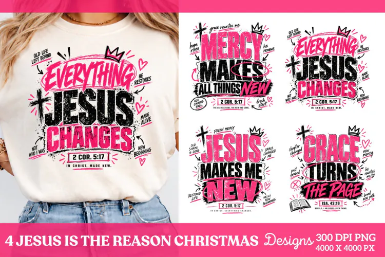 4 Country Christmas Shirt PNG Designs, 4 Rustic Farmhouse Ch