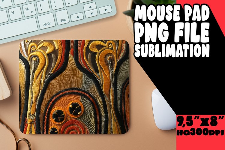 3D Floral Embroidery Mouse Pad Sublimation example image 1