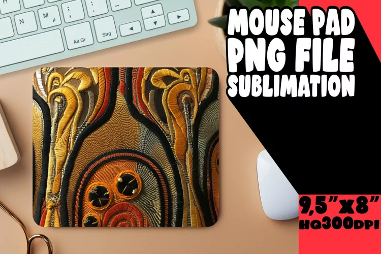 3D Floral Embroidery Mouse Pad Sublimation