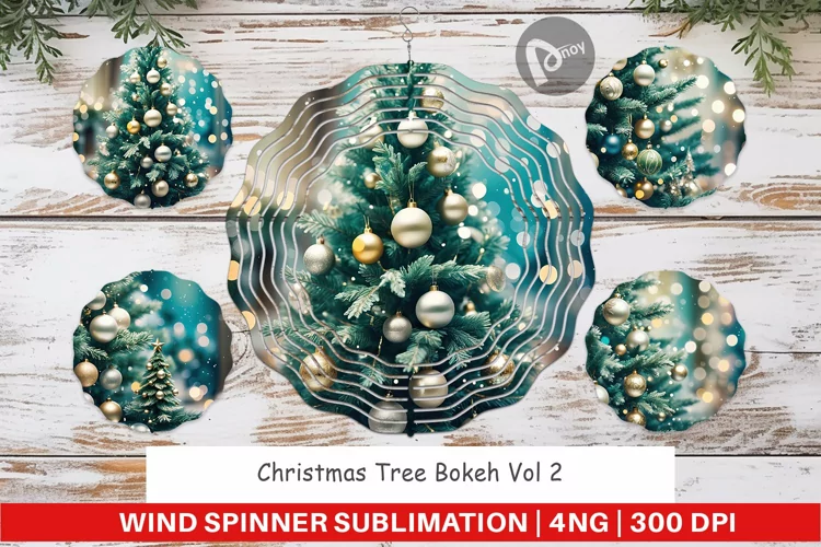 Wind Spinner Christmas Tree Bokeh
