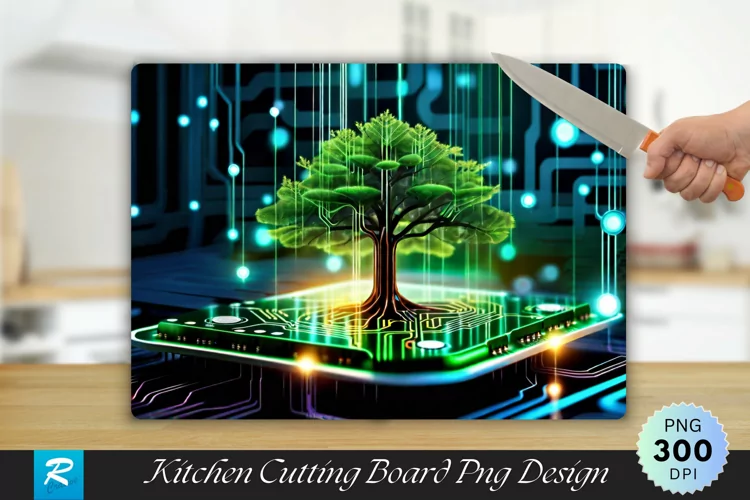 Tree Growing Cutting Board Sublimation Design