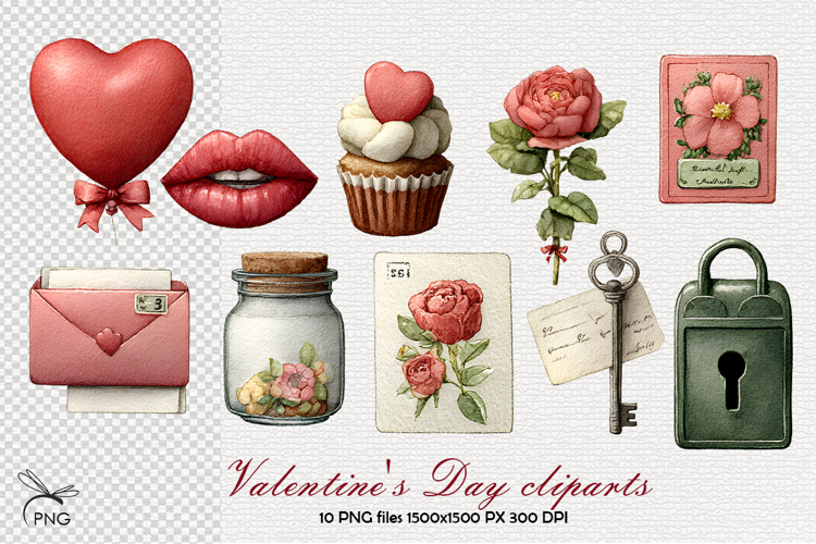 Valentines Day cliparts - 10 Variations