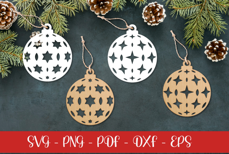 Christmas Ball laser svg dxf png| Christmas ornament