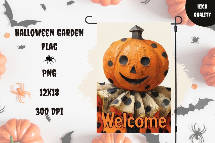 Halloween Head Garden Flag, Welcome Garden Flag PNG