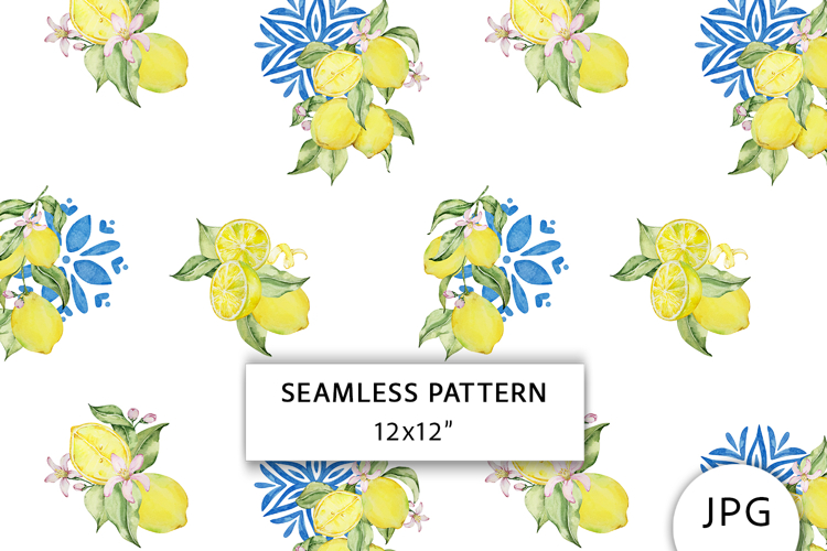 Lemons Seamless Pattern, Digital Paper