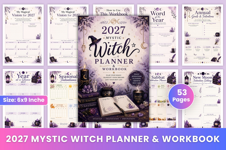2027 Mystic Witch Planner   Workbook