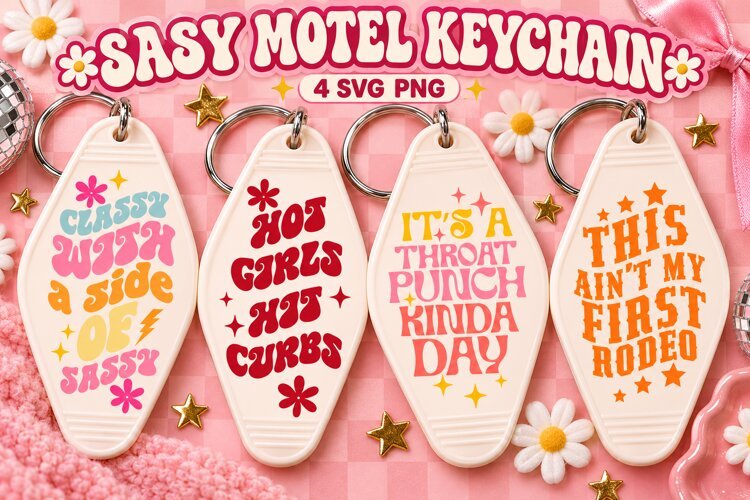 Sassy Motel Keychain SVG PNG, Retro Sarcastic Sayings example image 1