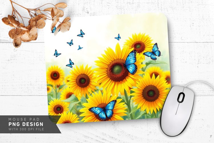 Golden Glow Bouquet Mouse Pad PNG Design
