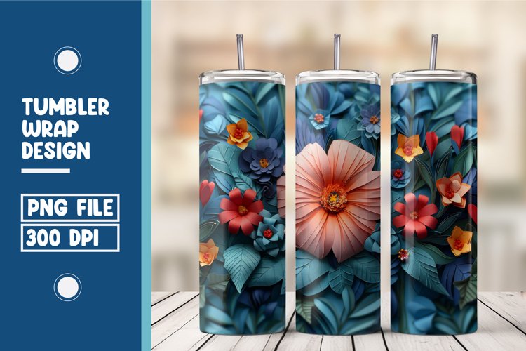 Flower Tumbler Wrap Design