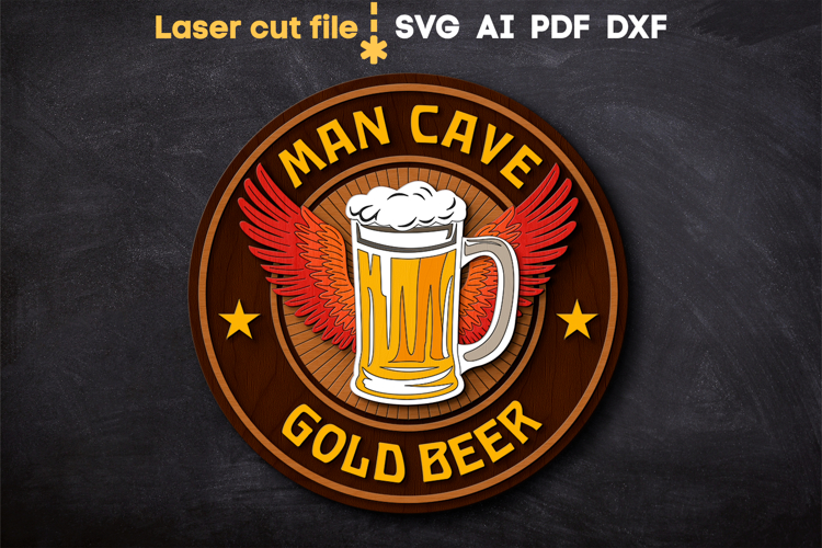 Beer Bar Sign SVG laser cut files for Glowforge
