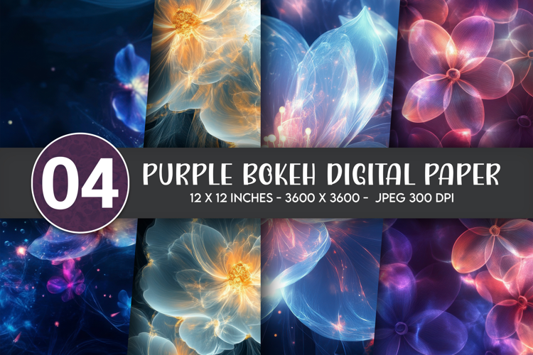 Purple Bokeh Digital Paper