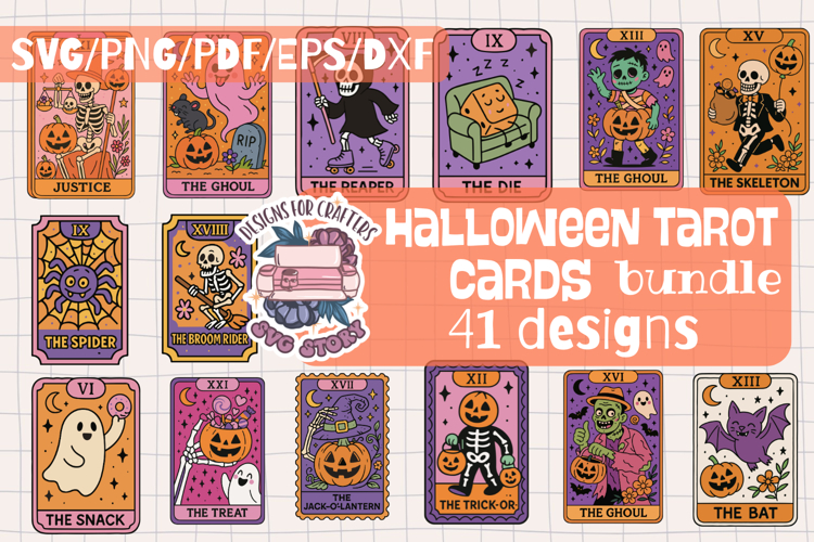Halloween Tarot Card Bundle 41 Designs SVG PNG