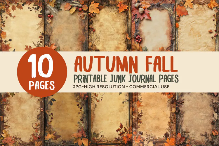 Autumn Vintage Junk Journal Pages