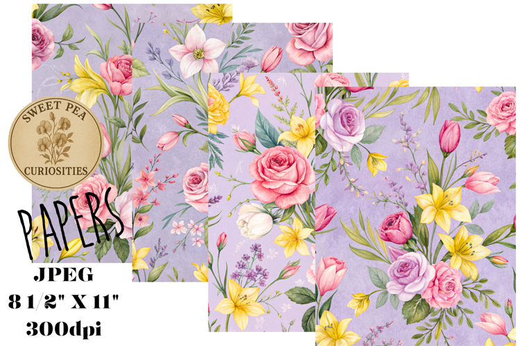 Shabby Chic, Flowers, Papers, Junk Journal