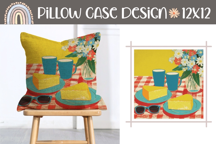 Summer Pillow Design, Floral Pillow Sublimation, Summer PNG