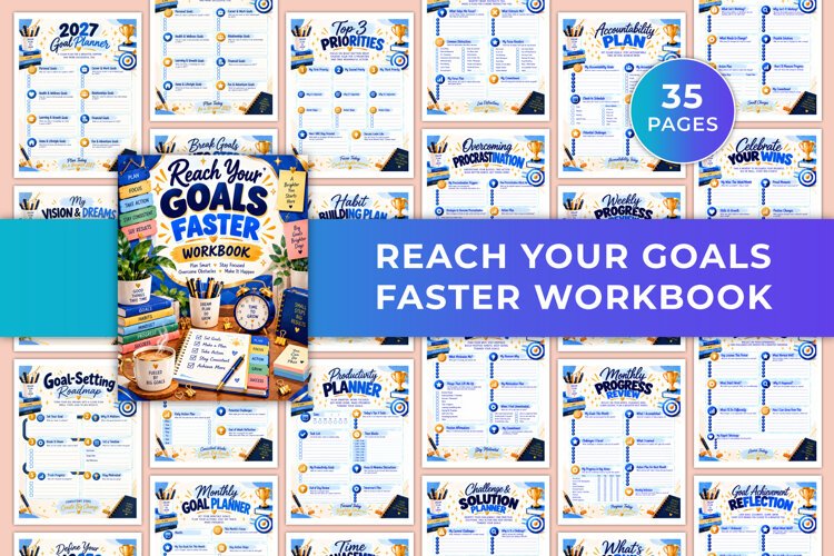 Reach Your Goals Faster Workbook Kdp interiors example image 1