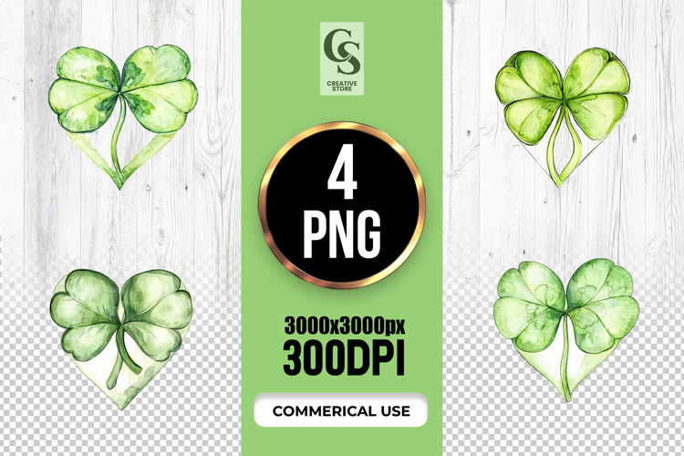 Watercolor Shamrock Clipart Image 24