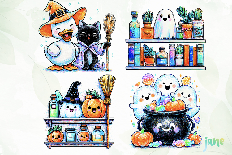 Pastel Halloween Clipart Sublimation