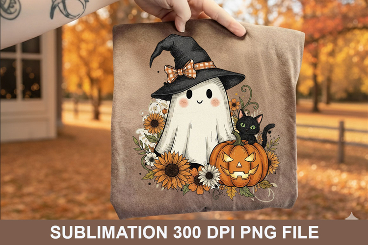 Halloween Ghost Sublimation - Halloween PNG Design