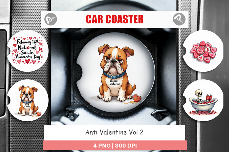 Anti-Valentines Singles Car Coaster