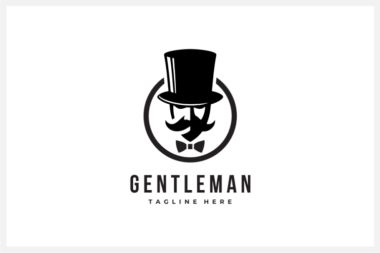 Gentleman Logo Design Vector Illustration