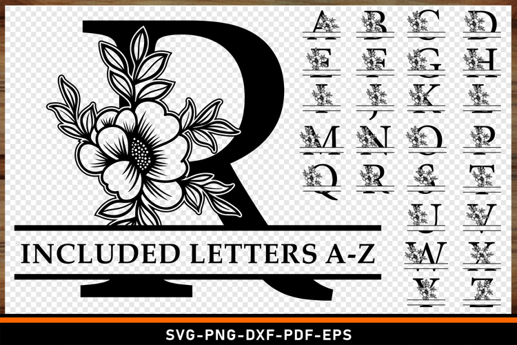 Monogram Split Letters SVG Laser Cut Files