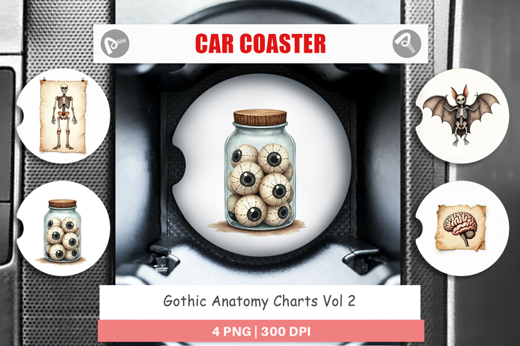 Gothic Anatomy Car Coaster