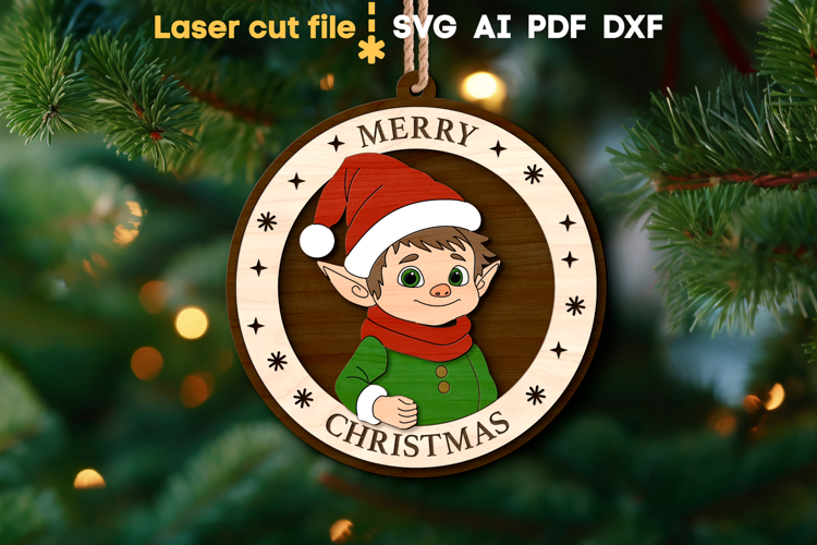Christmas Elf Sign SVG laser cut files for Glowforge