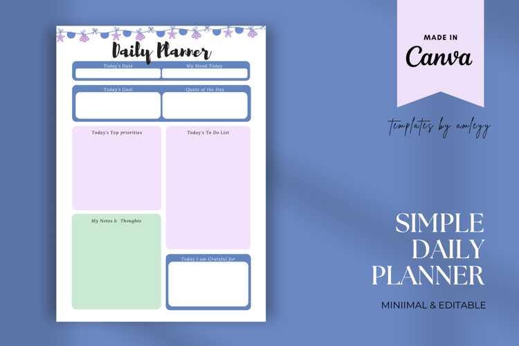 Simple Daily Planner Template