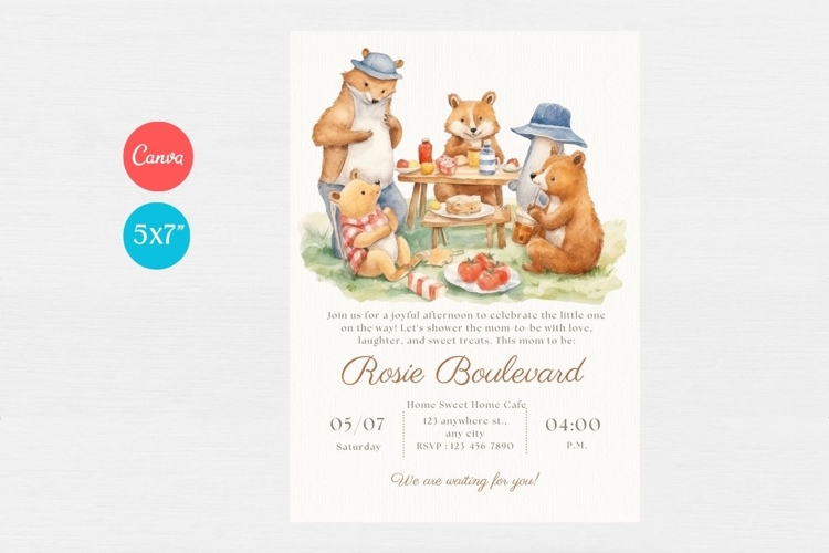 Baby Shower Invitation Template 106 example image 1