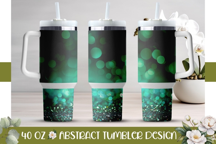 Green Glitter Tumbler PNG, Sparkle 40 Oz Tumbler Sublimation
