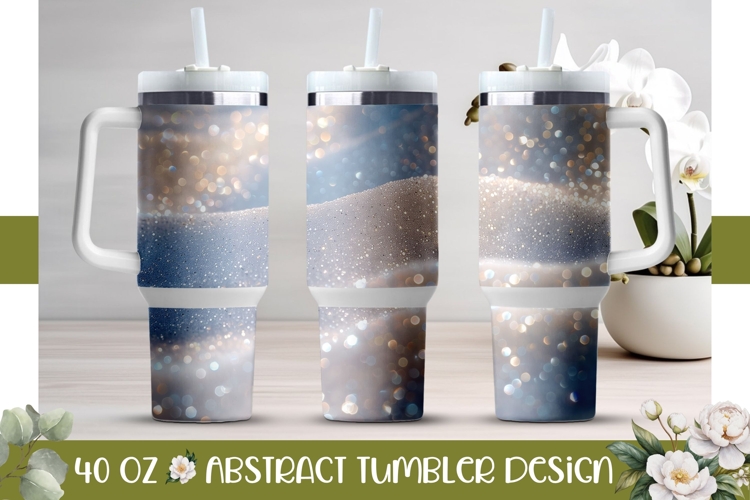 White Glitter Tumbler Design, White 40 Oz Tumbler Wrap
