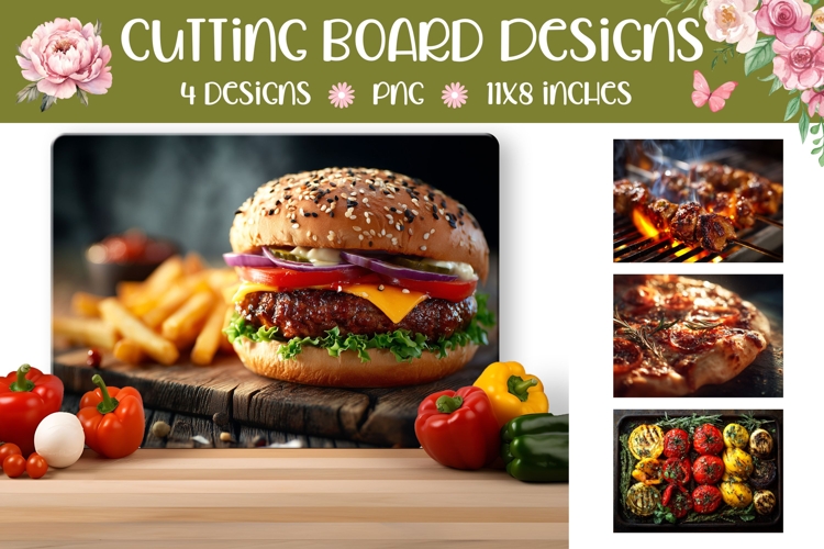Burger Cutting Board, Grill PNG, Fast Food PNG