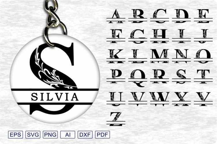 Floral Split Monogram Svg Image 7