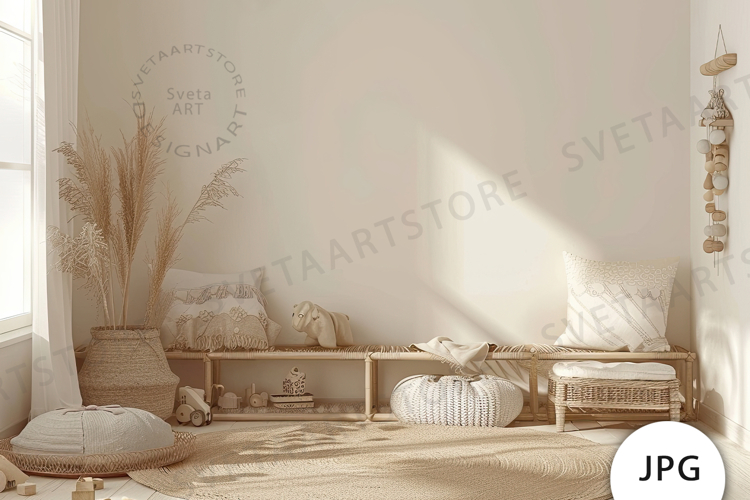Kids Room Wall Mockup JPG