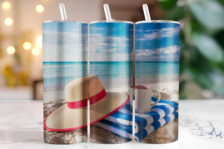 Beach Tumbler Wrap | Sublimation | Tumblers