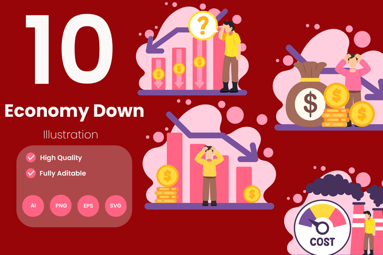 Economy Down Illustration Pack