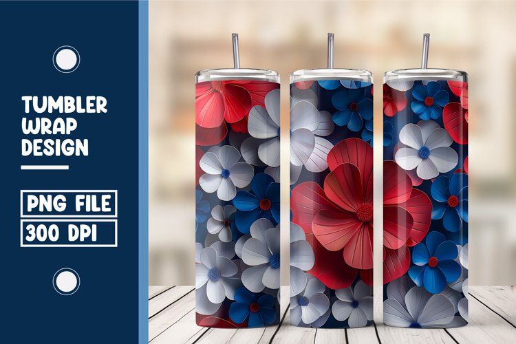 Flower Tumbler Wrap Design example image 1