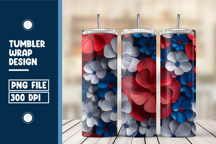 Flower Tumbler Wrap Design