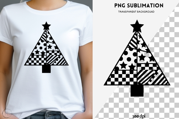 Christmas tree silhouette png design for T-shirts