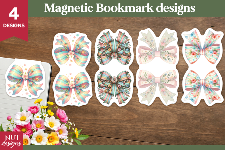 Spring Magnetic Bookmark Floral Bow Magnetic Bookmarks