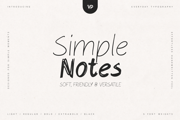 Simple Notes Soft Handwritten Font
