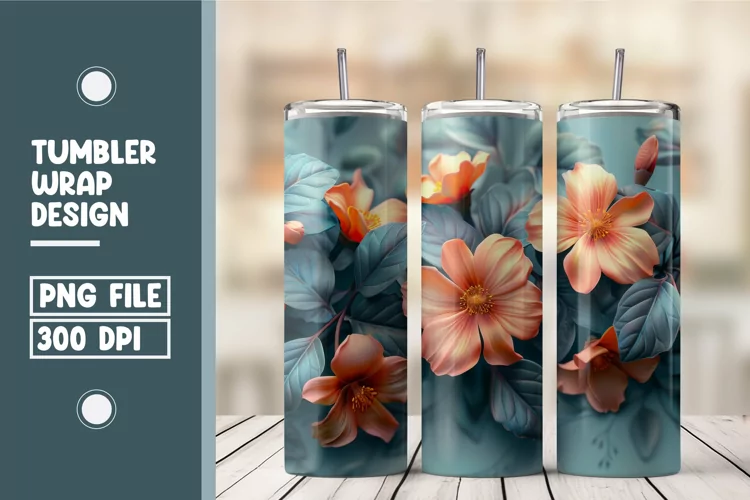 Flower Tumbler Wrap Design