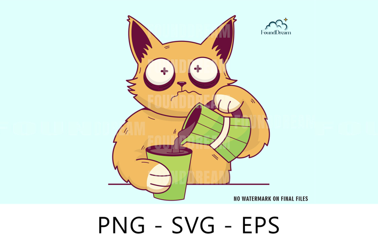 Grumpy cat coffee T-Shirt Design SVG, PNG & EPS