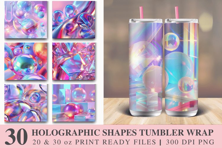 3D Holographic Shapes Tumbler wrap Bundle