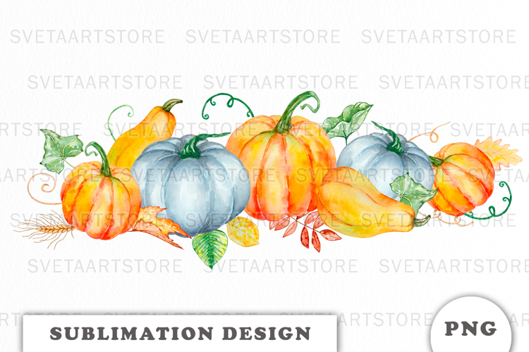 Watercolor Autumn Pumpkins png